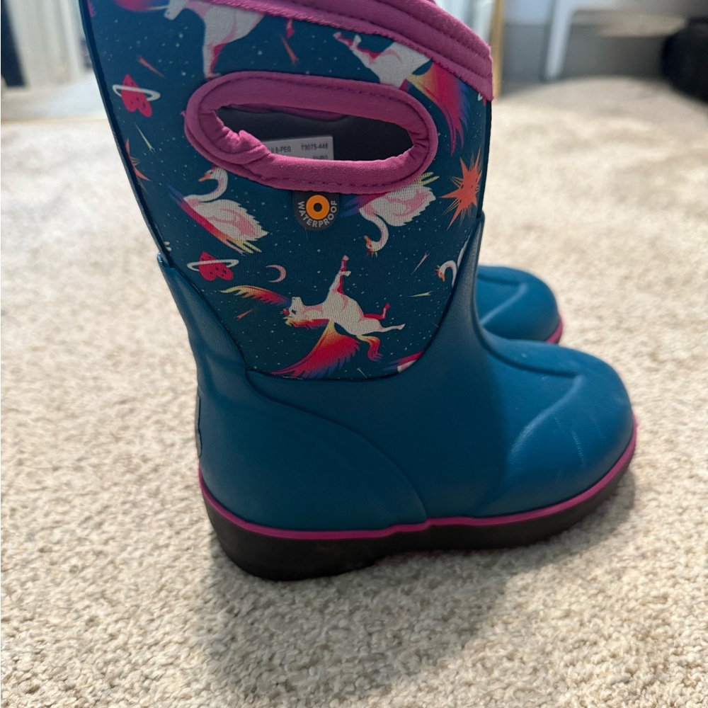 Bogs Blue and Pink Unicorn Kids Boots